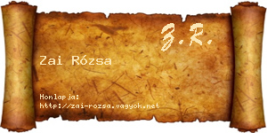 Zai Rózsa névjegykártya