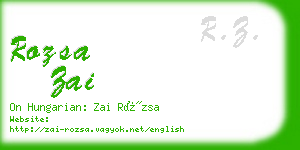 rozsa zai business card